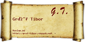 Gróf Tibor névjegykártya